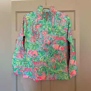 NWT Lilly Pulitzer UPF 50+ Skipper Popover in Seasalt Blue On Parade Size Medium